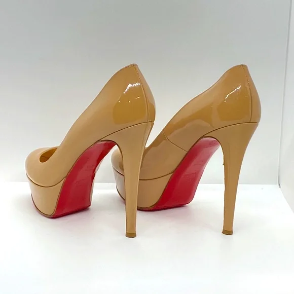 Sexy Nude Round Toe High Heel Pumps By Christian Louboutin. Size 37.5 (7.5 US) - Picture 4 of 13